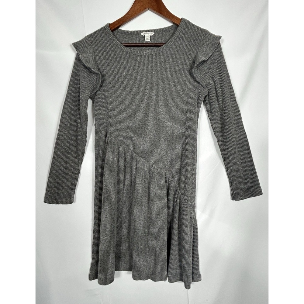 Charlotte‎ by Cato Girls Grey Ribbed Knit Sweater Dress Size L (14/16) Classic